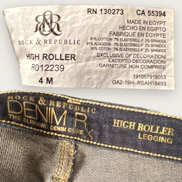 Rock & Republic High Roller High Rise Skinny Jeans | Legging | READ | Size 4 - Picture 12 of 14